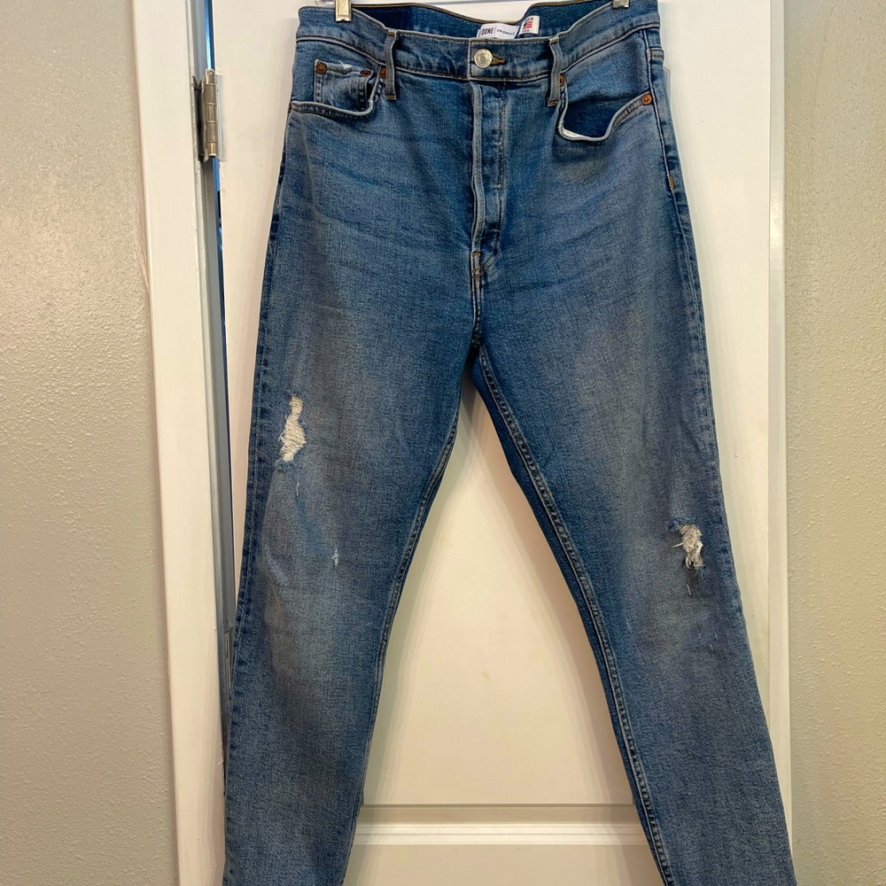 RE/DONE High-Rise Straight Leg Jeans